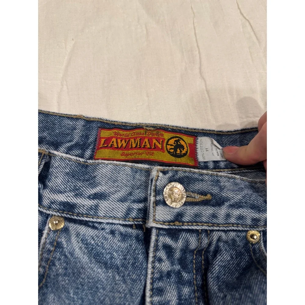 Lawman Western Jeans Womens 11 High Waisted‎ Cotton Vintage 90s Raw Hem Denim